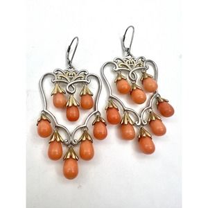 Gem En Vogue Michael Valitutti 925 Sterling Silver Angel Skin Coral Earrings